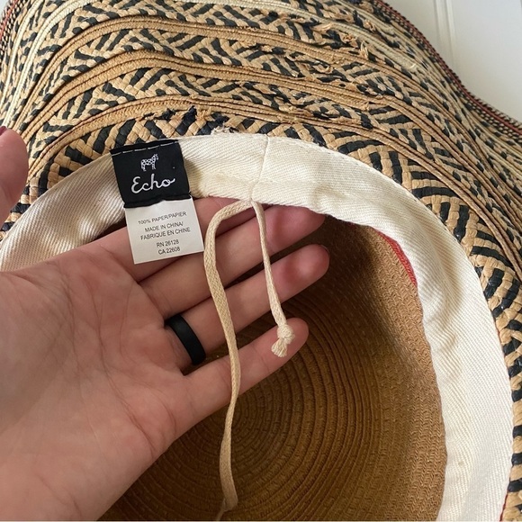 Echo | Women\'s Boho Beachy Adjustable Floppy Sunhat 100% Paper Beach Vacation main image 6